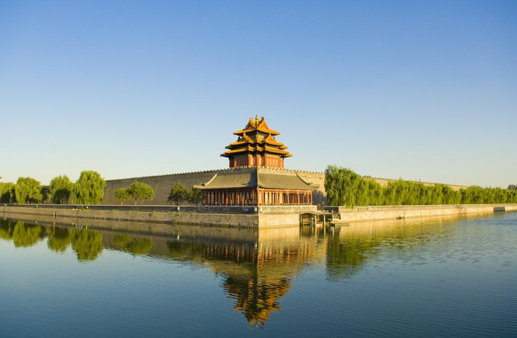 Detail of Corner Tower and Moat by Anonymous
