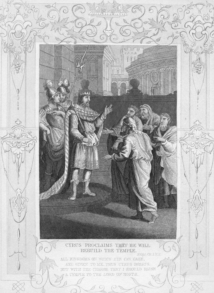Detail of Cyrus Proclaims that He Will Rebuild the Temple Illustration by Anonymous