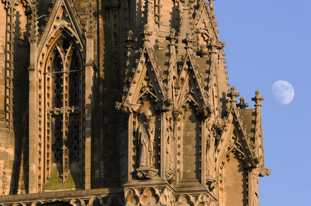 Detail of Moonrise Over St. Mary's Church by Anonymous