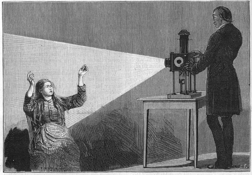 Detail of Illustration of Jean-Martin Charcot Using Light to Hypnotize a Patient by Anonymous