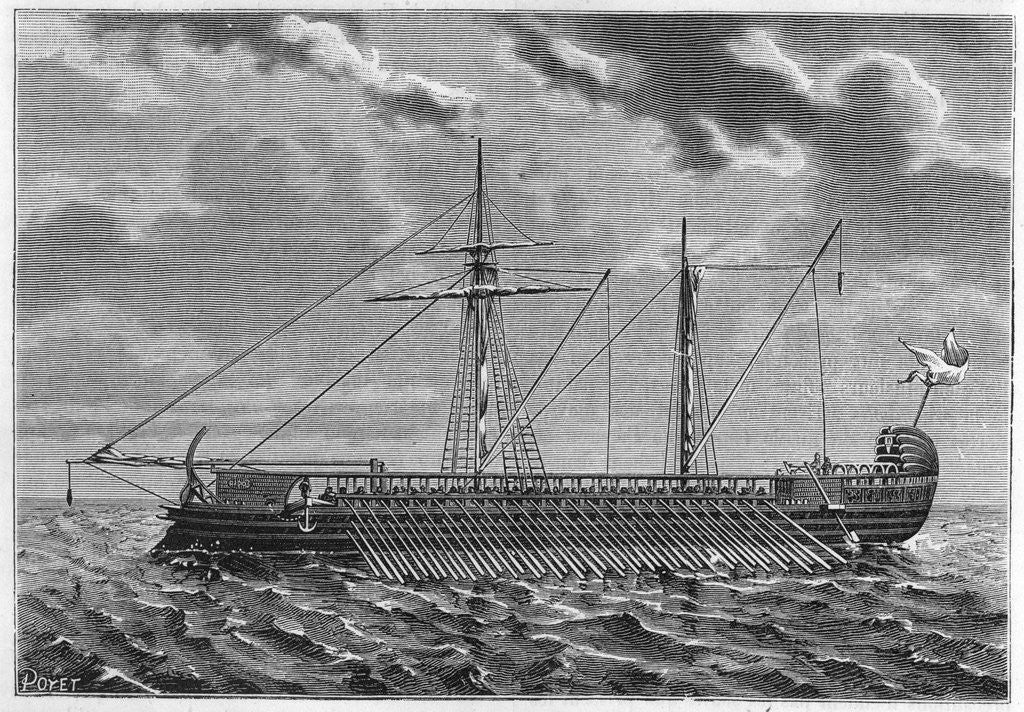 Detail of Illustration of an Athenian Triere by Anonymous