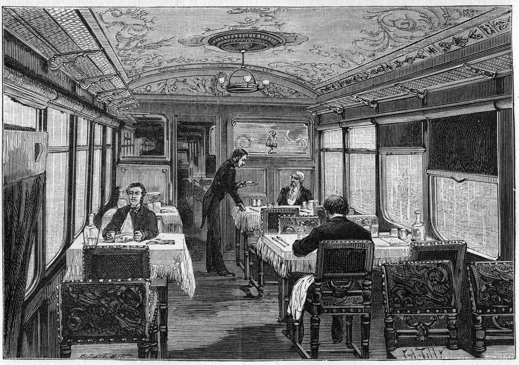 Detail of Illustration of a Dining Car on the Orient Express by Corbis