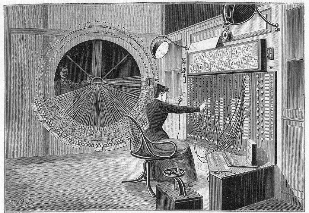 Detail of Illustration of a Theatrophone Operator by Anonymous