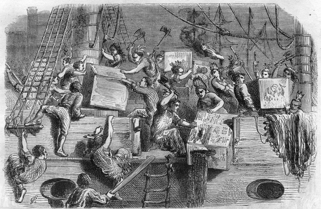 Detail of Illustration of the Boston Tea Party by Anonymous