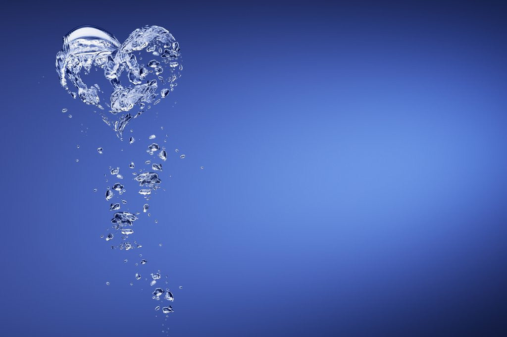 Detail of Heart shape formed with bubbles by Anonymous