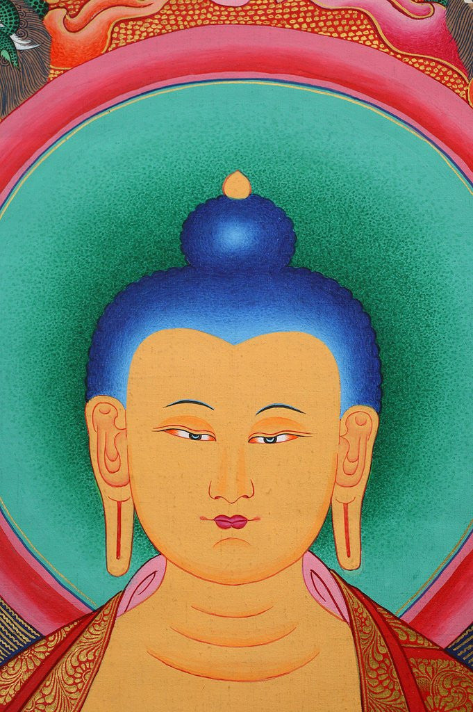 Detail of Tibetan Buddha Tanka by Anonymous