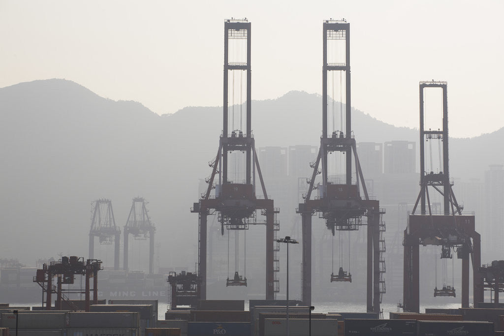 Detail of Cargo Cranes at Freight Terminal by Anonymous
