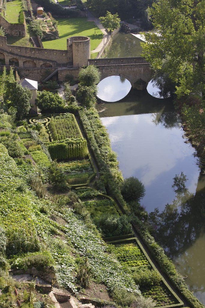 Detail of Pedestrian Bridge and Alzette River by Anonymous