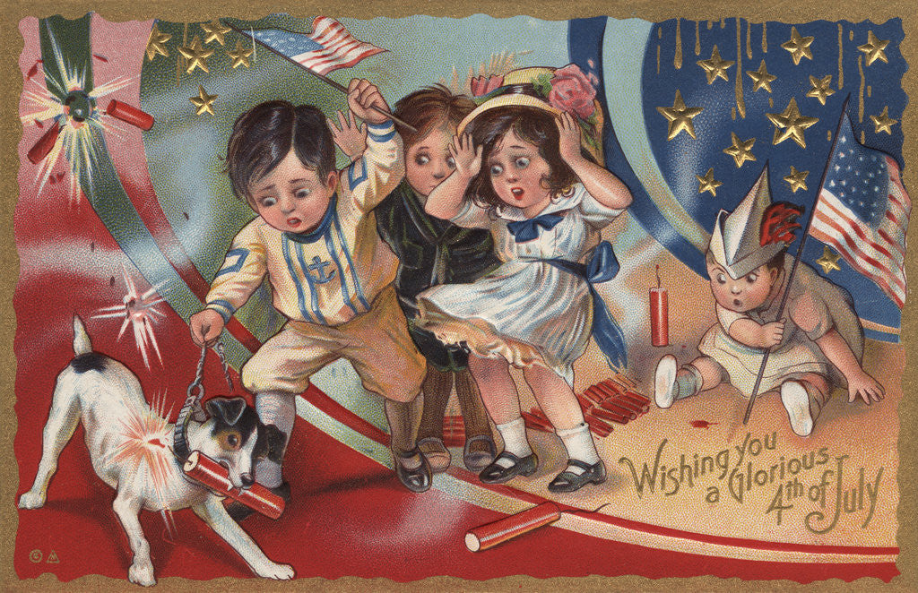 Detail of Wishing You a Glorious 4th of July Postcard by Anonymous
