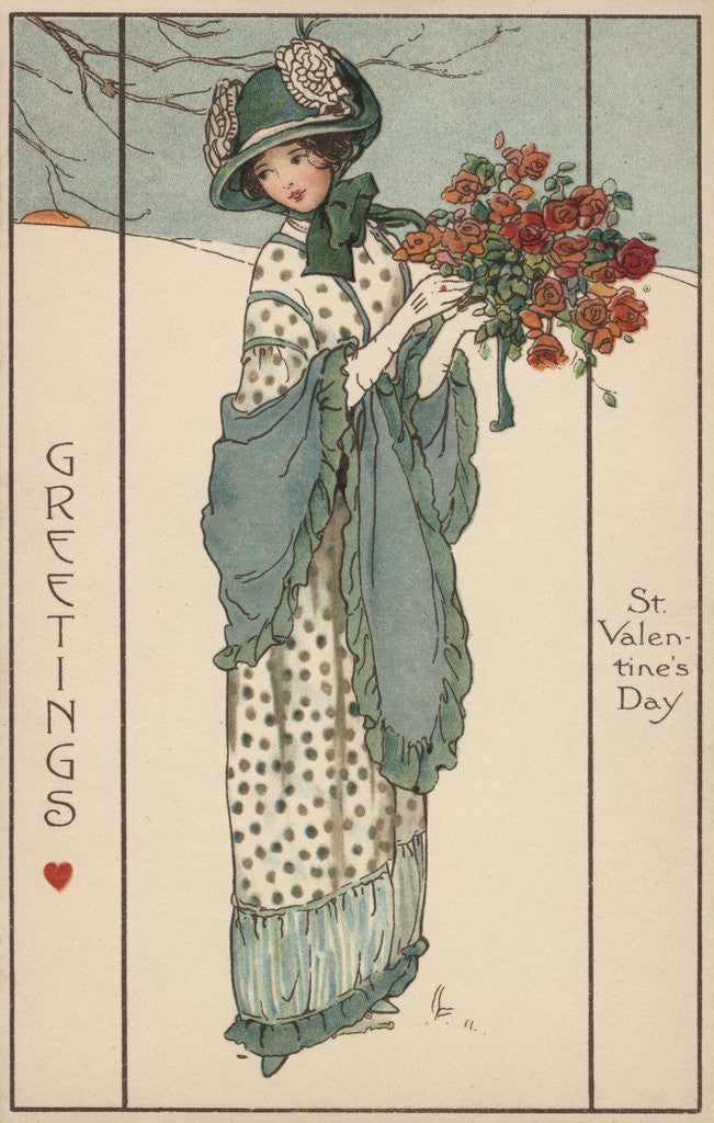 Detail of Greetings St. Valentines Day Postcard by Corbis