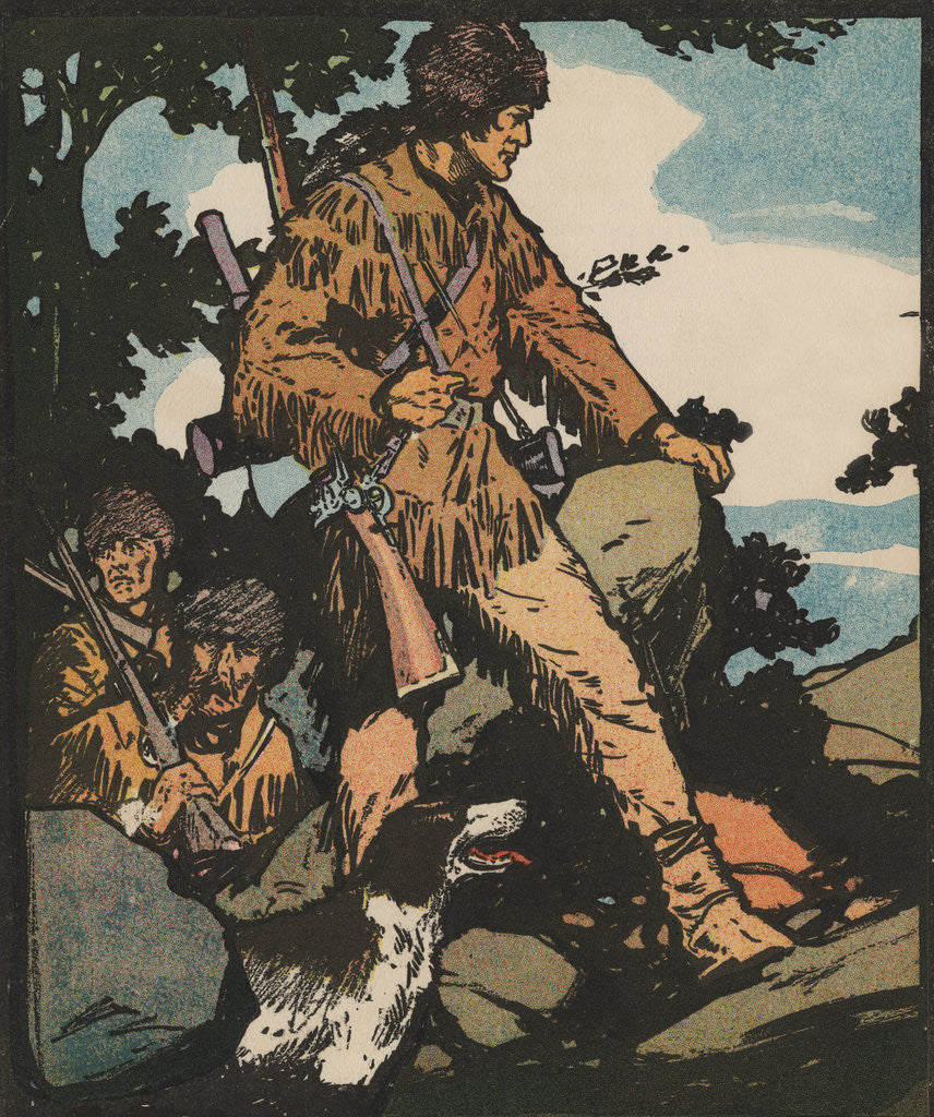 Detail of Illustration of Daniel Boone Blazing a Trail by J.L. Kraemer
