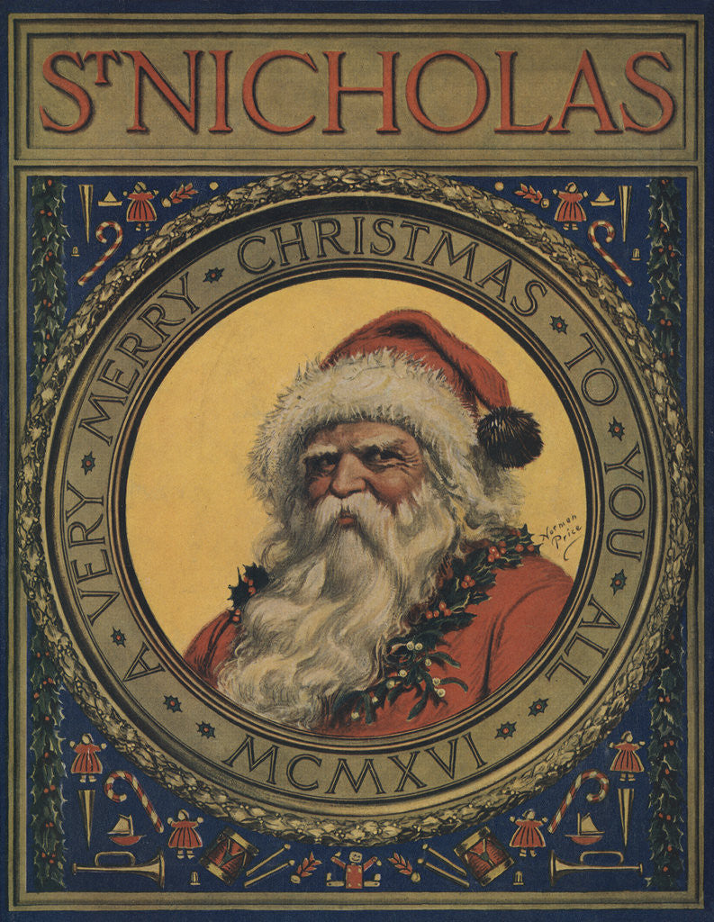 Detail of Illustration of Santa Claus by Norman Price