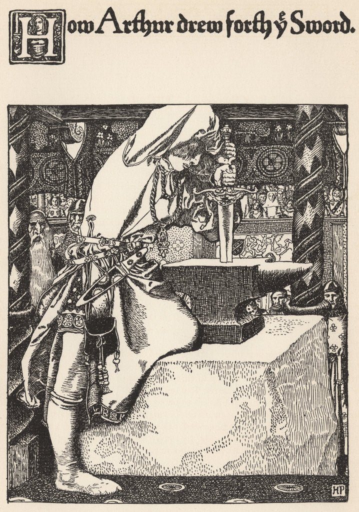 Detail of How Arthur Drew Forth Ye Sword by Howard Pyle