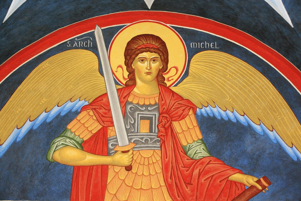 Detail of Saint Michael Fresco at Monastery of Saint-Antoine-le-Grand by Anonymous