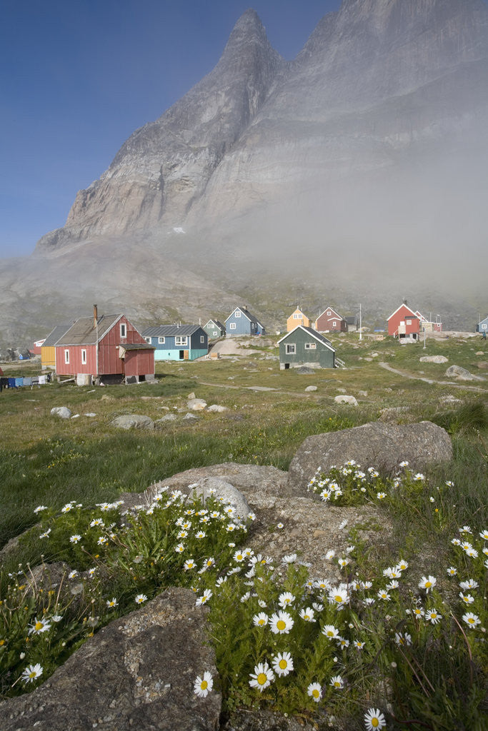 Detail of Aappitttoq Village and Mountain by Anonymous