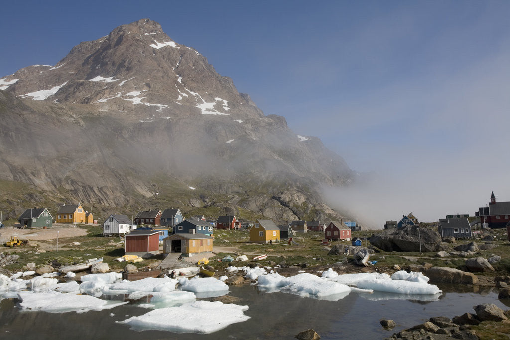 Detail of Aappilattoq Village and Mountain by Anonymous
