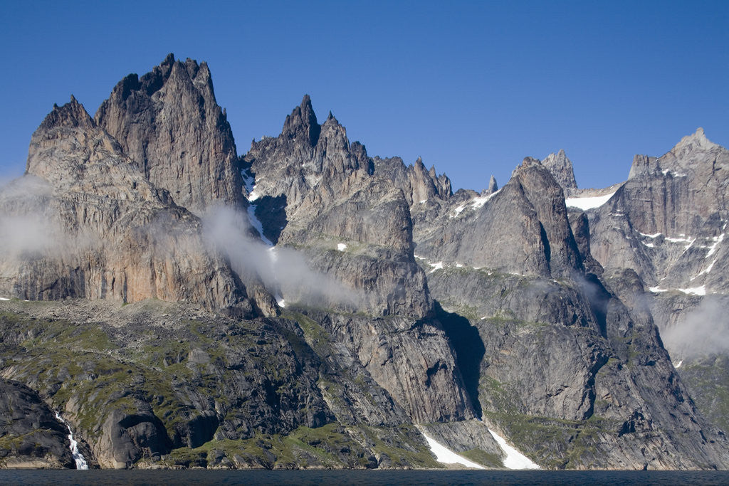 Detail of Mountain Peaks at Torsukattak Fjord by Anonymous