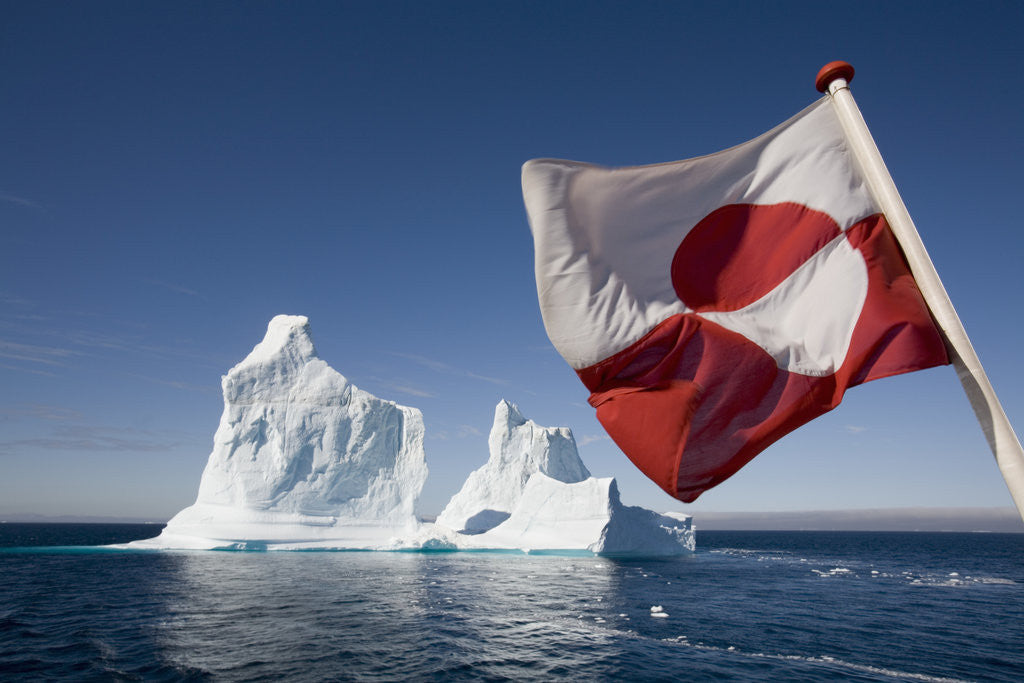 Detail of Greenland Flag on Arctic Umiaq Line Ferry by Anonymous