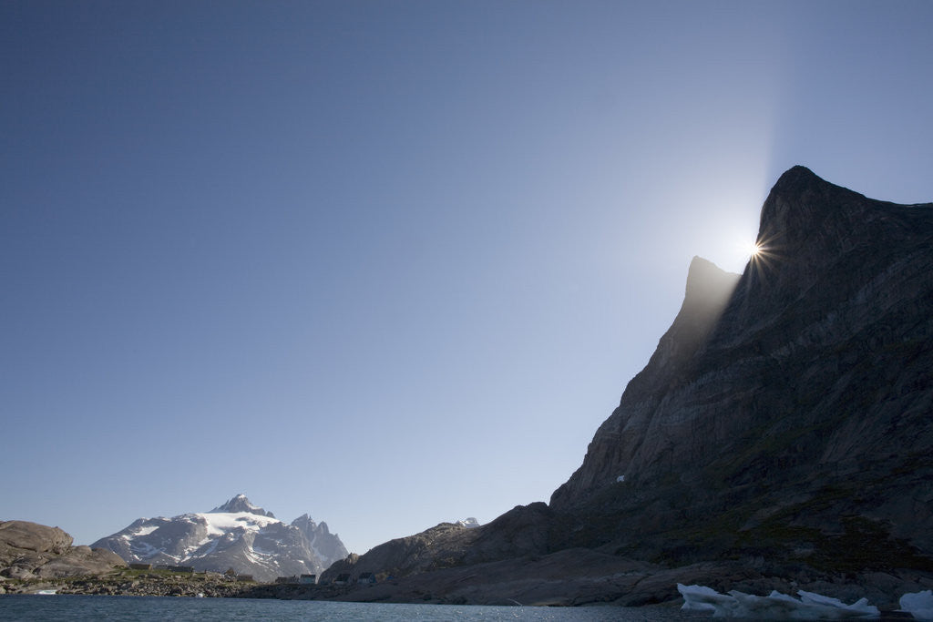 Detail of Mountain and Fjord at Sunset by Anonymous
