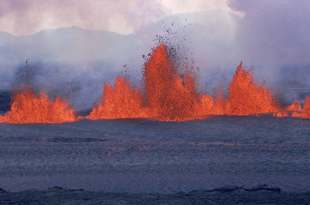 Detail of Lava Fountain at Krafla Volcanic Eruption by Anonymous