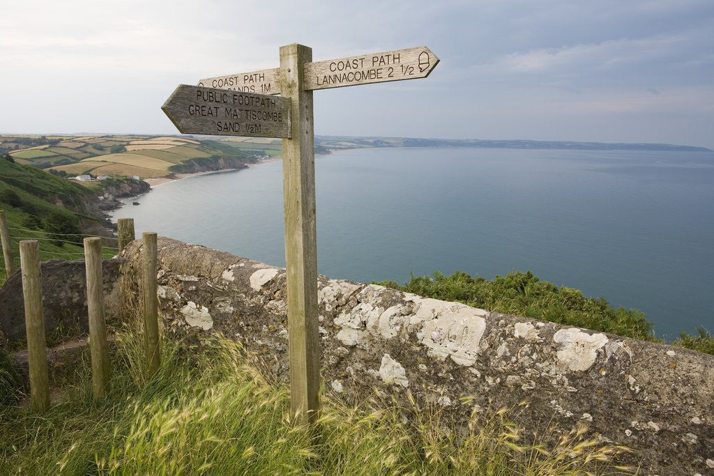 Detail of Direction Sign on Path Above Start Bay in Devon by Anonymous