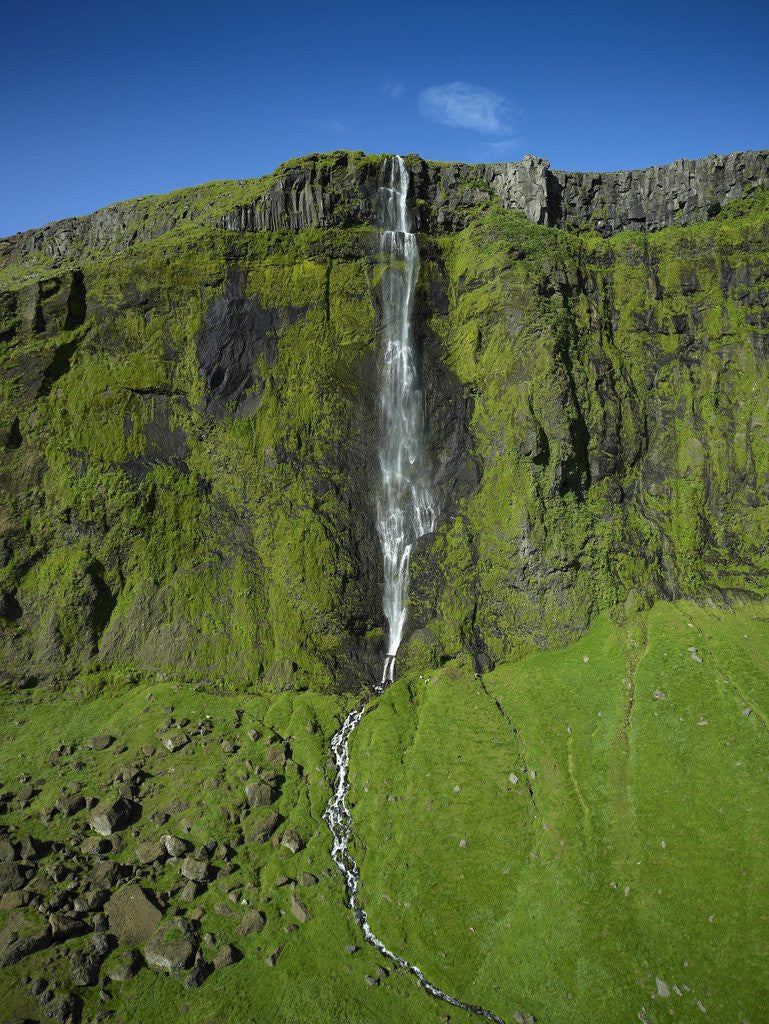 Detail of Drifandi Waterfall and Moss-Covered Cliff by Anonymous