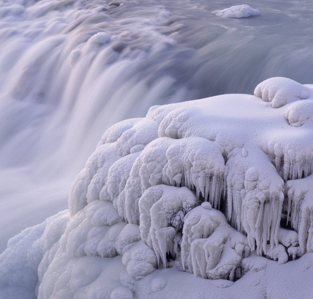 Detail of Frozen Gullfoss Waterfall by Corbis