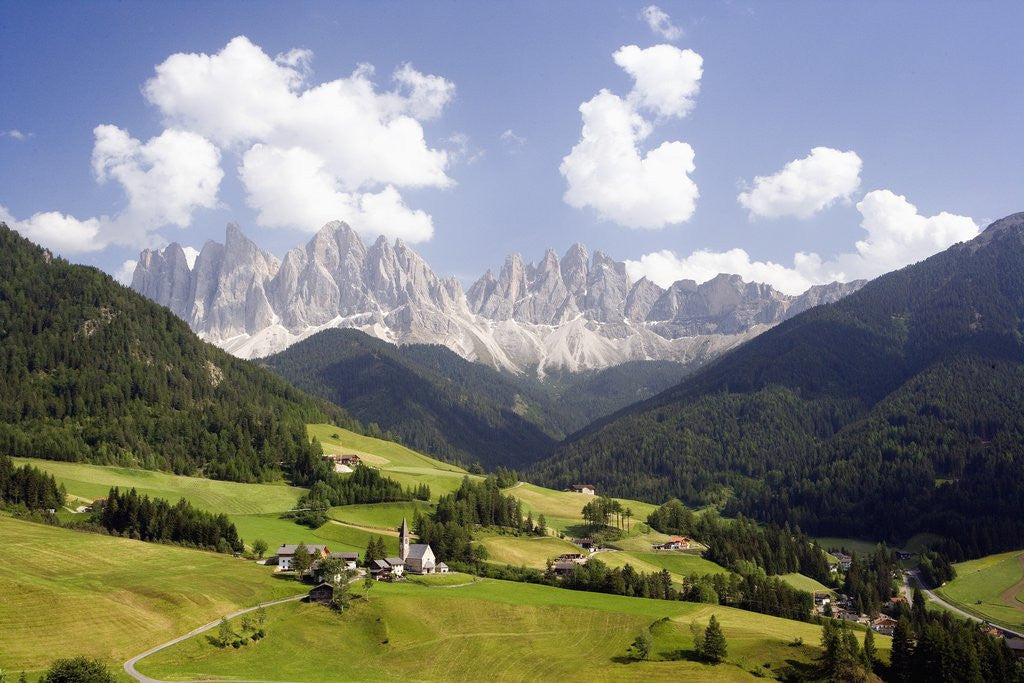 Detail of Funes Valley and the Dolomites by Corbis