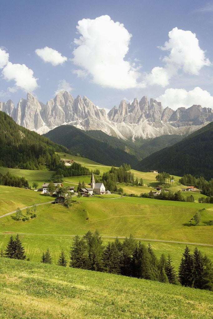 Detail of Funes Valley and the Dolomites by Corbis