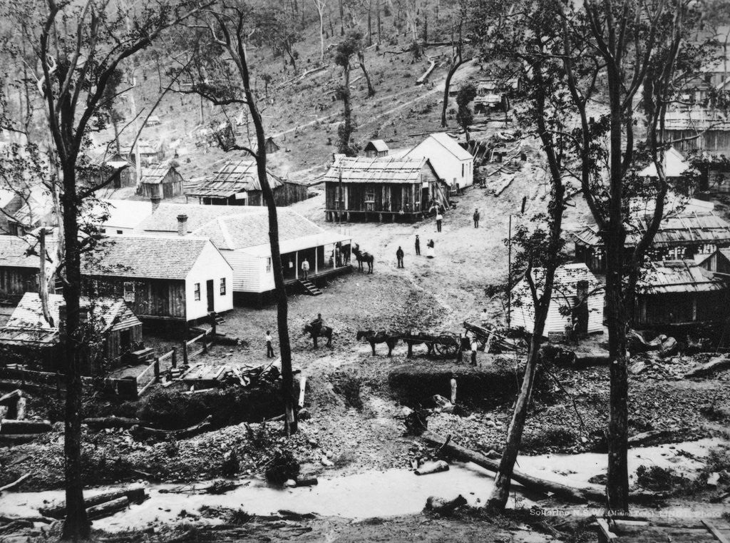 Detail of Shacks and Buildings in Mining town by Anonymous