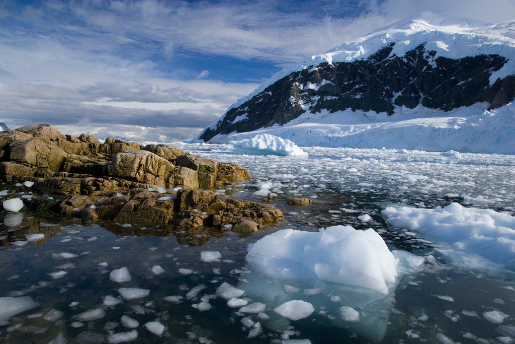 Detail of Mountains and Ice at Nekko Harbor by Anonymous