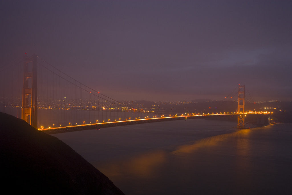 Detail of Golden Gate Bridge at Night by Anonymous