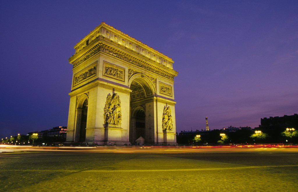 Detail of Arc de Triomphe at Dusk by Anonymous
