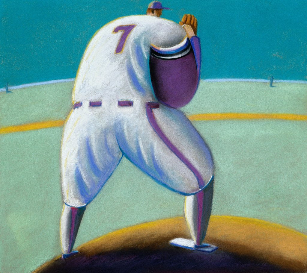 Detail of Pitcher Winding Up by Anonymous