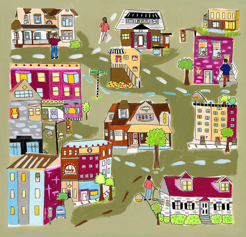 Detail of Townscape by Anonymous