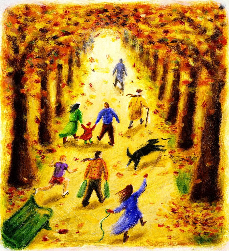 Detail of Autumn Stroll by Corbis