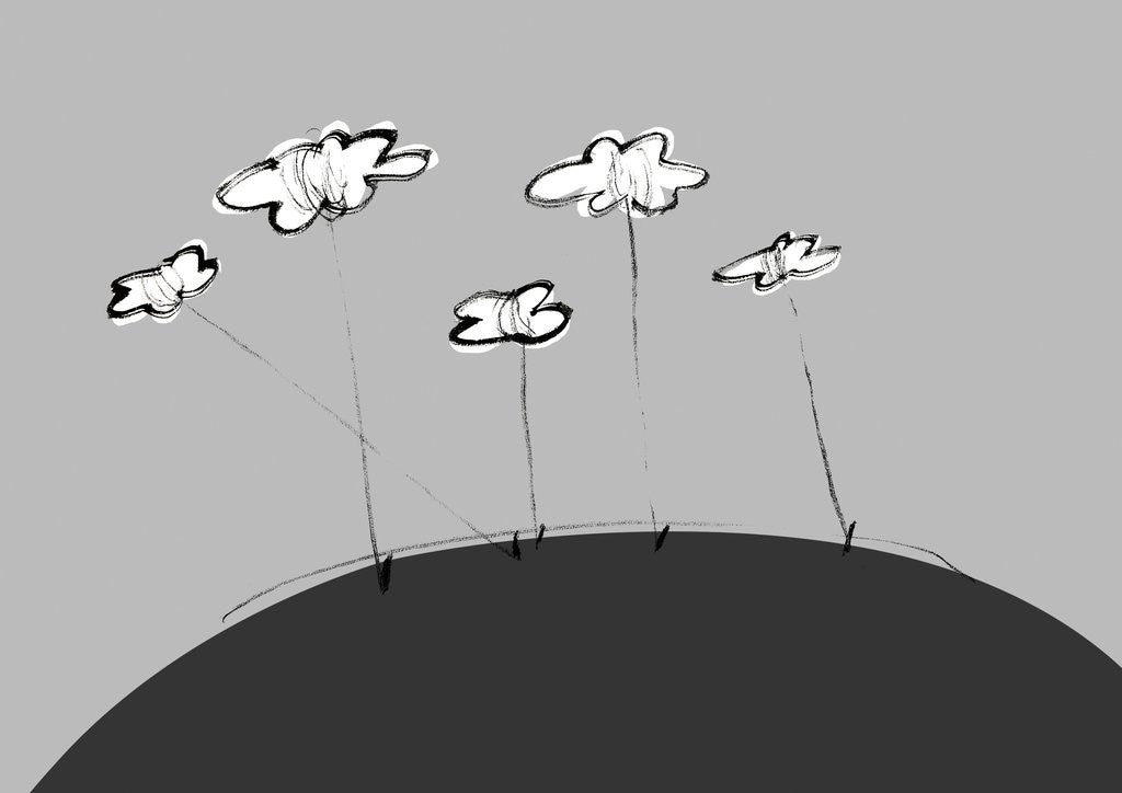 Detail of Clouds tied down to the earth by Anonymous