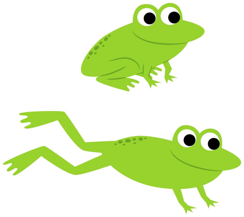 Detail of Two Frogs Leaping by Anonymous