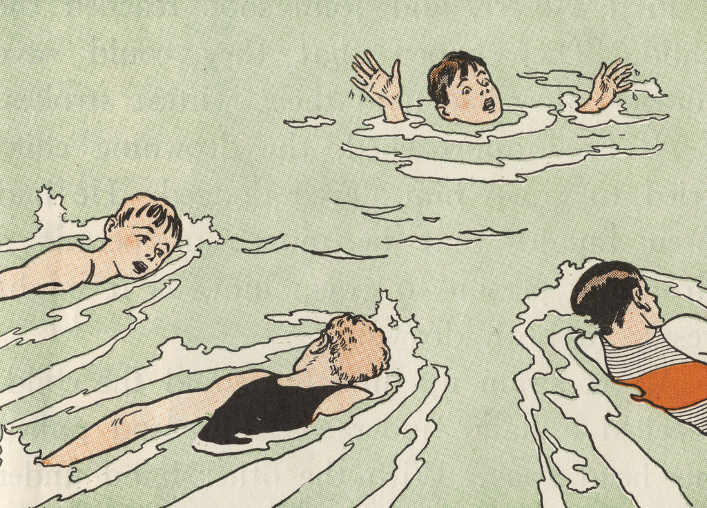 Detail of Illustration of Boy Being Saved from Drowning by Anonymous