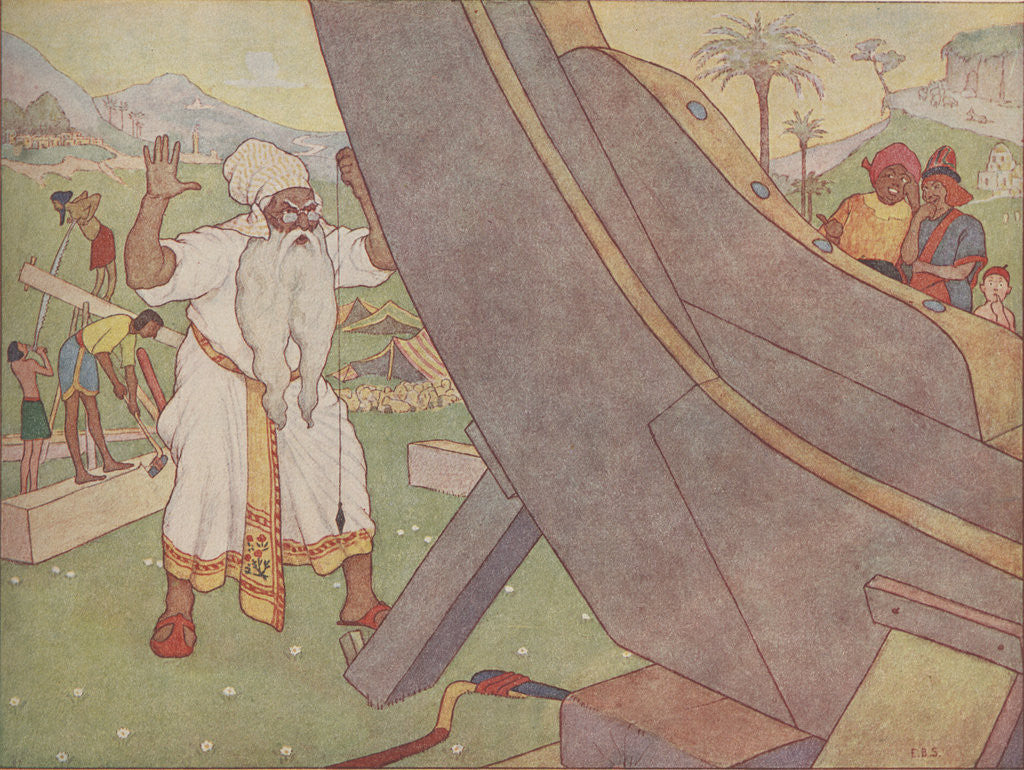 Detail of Building the Ark by E. Boyd Smith