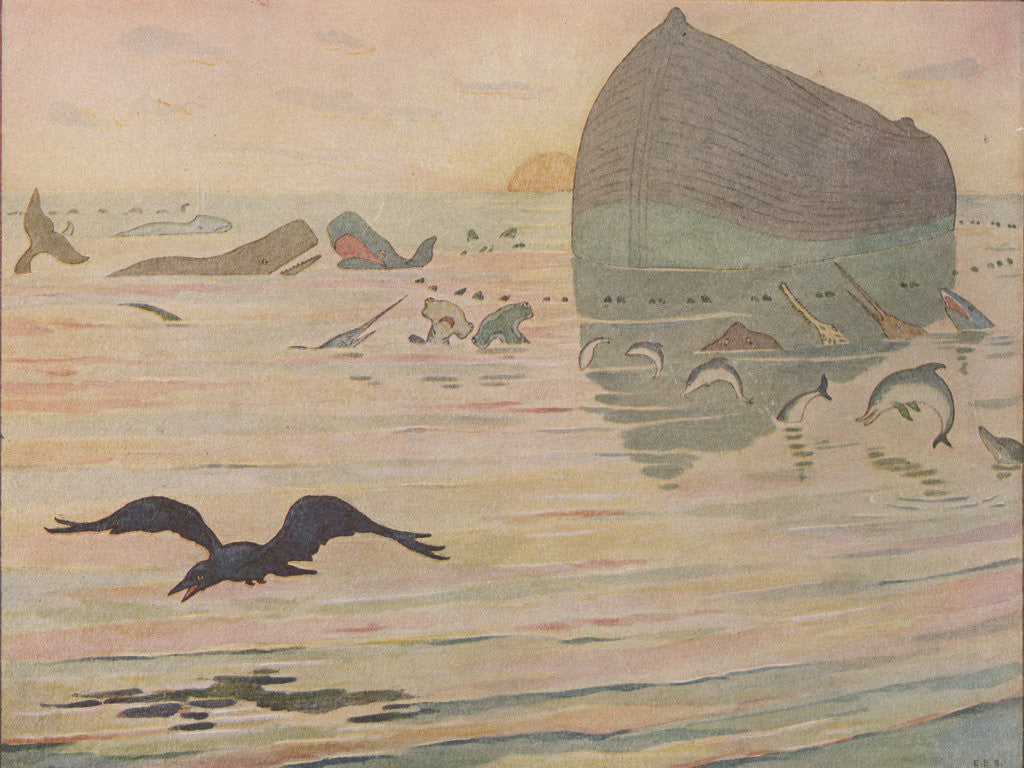 Detail of The Raven Is Sent Out by E. Boyd Smith