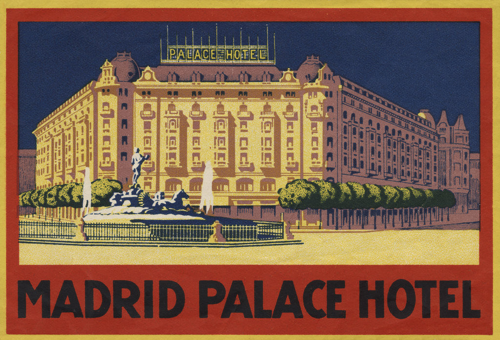 Detail of Madrid Palace Hotel Luggage Label by Anonymous
