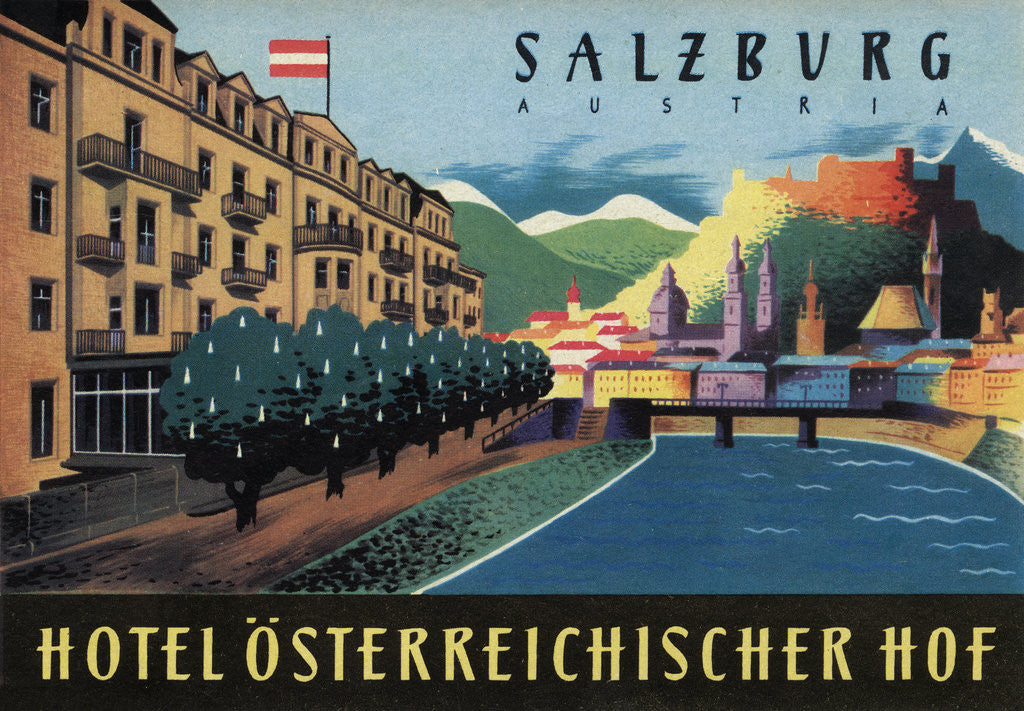 Detail of Hotel Osterreichischer Salzburg Luggage Label by Anonymous