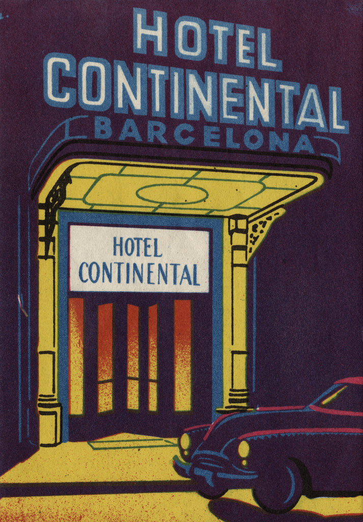 Detail of Hotel Continental Barcelona Luggage Label by Anonymous