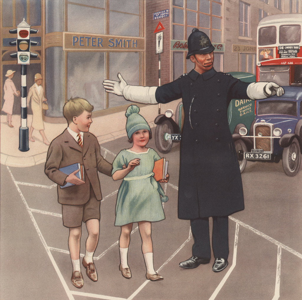 Detail of Road Signs Illustration by Anonymous