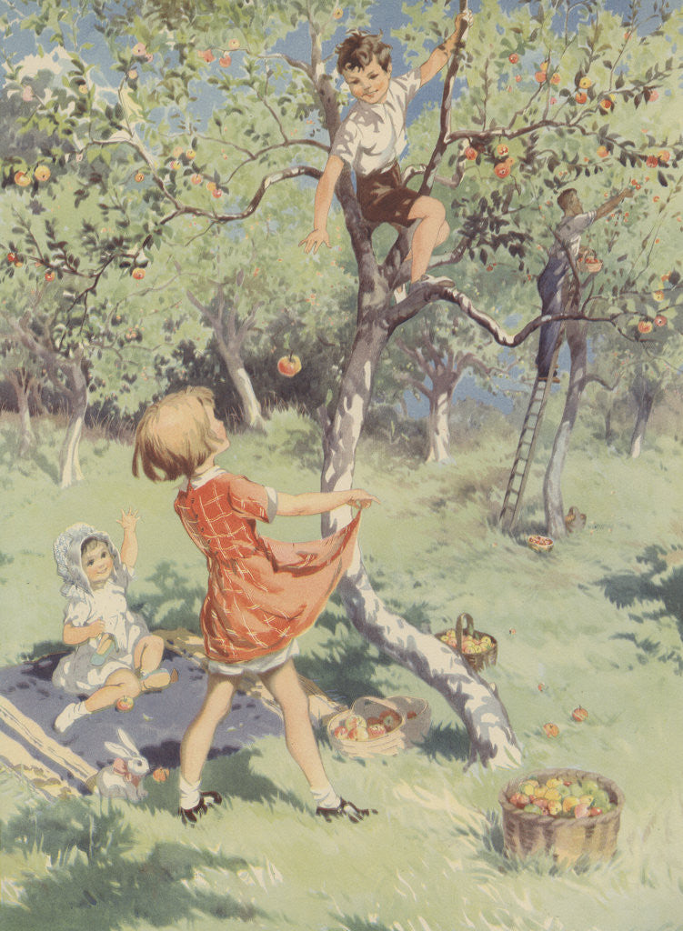 Detail of The Apple Orchard Book Illustration by Anonymous