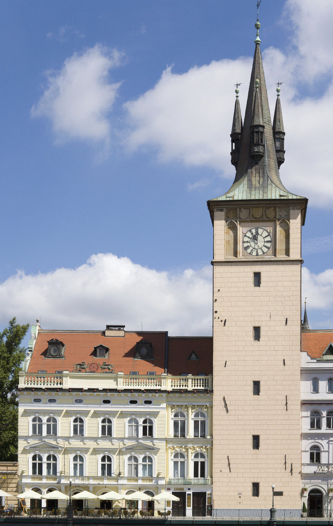 Detail of Cafe and Clock Tower by Anonymous