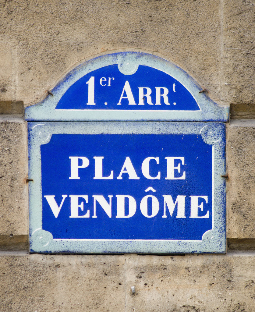 Detail of Address Sign on Place Vendome by Corbis
