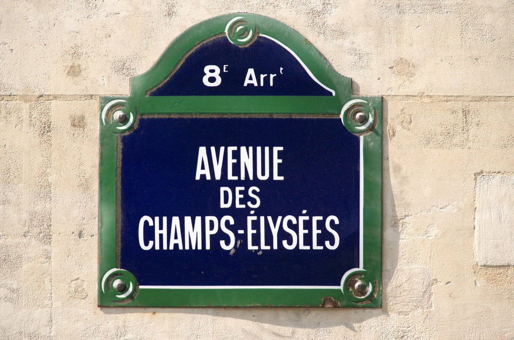 Detail of Address Sign on Champs-Elysees by Anonymous
