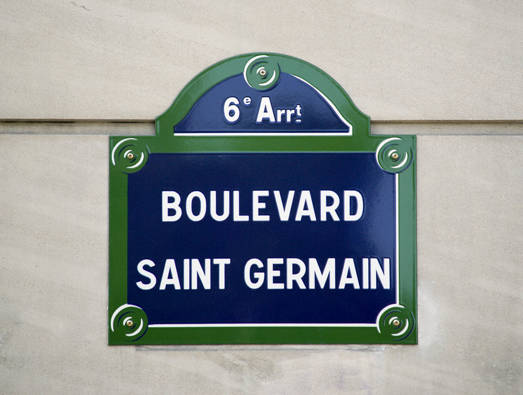 Detail of Address Sign on Boulevard Saint Germain by Corbis